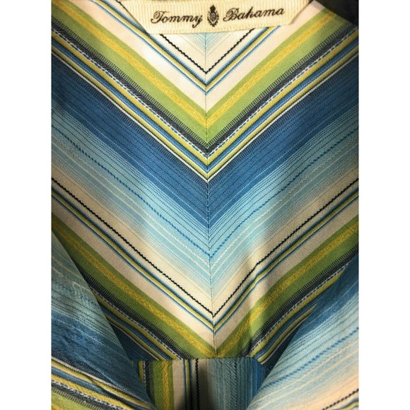 Tommy Bahama Men's 2XL XXL Short Sleeve Button Up Multicolor Silk Shirt A7 - Picture 2 of 5